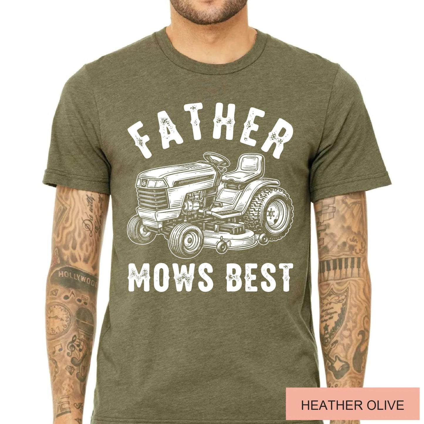 Father Mows Best Shirt, Riding Lawn Mower Tee