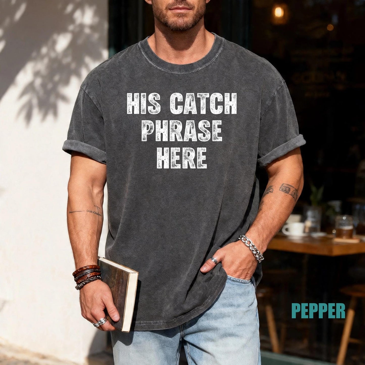 His Catch Phrase Here Shirt, Iconic Father Birthday Tee