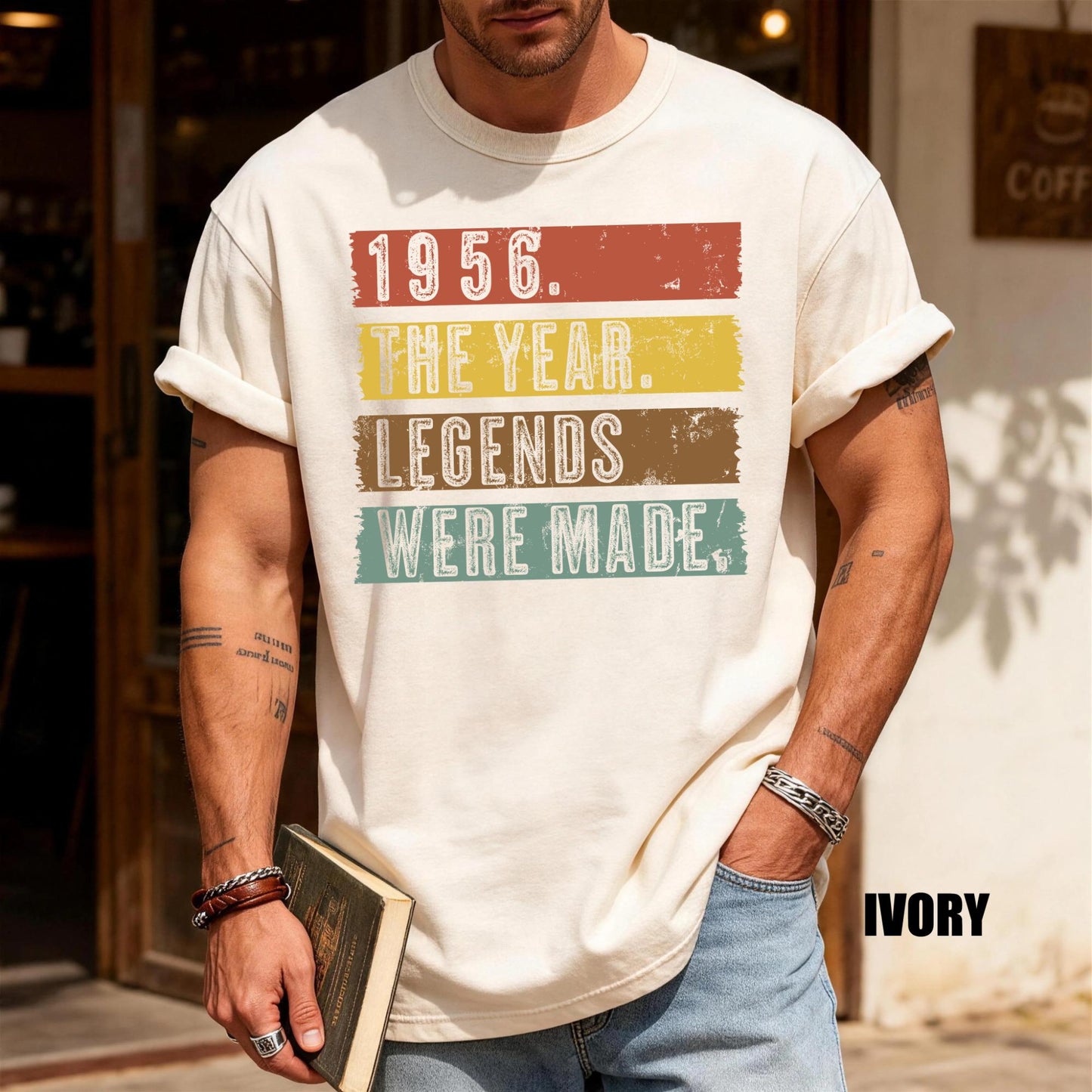 Seventieth Birthday Gift for Dad Grandpa, Vintage 1956 Legends Were Made Tee