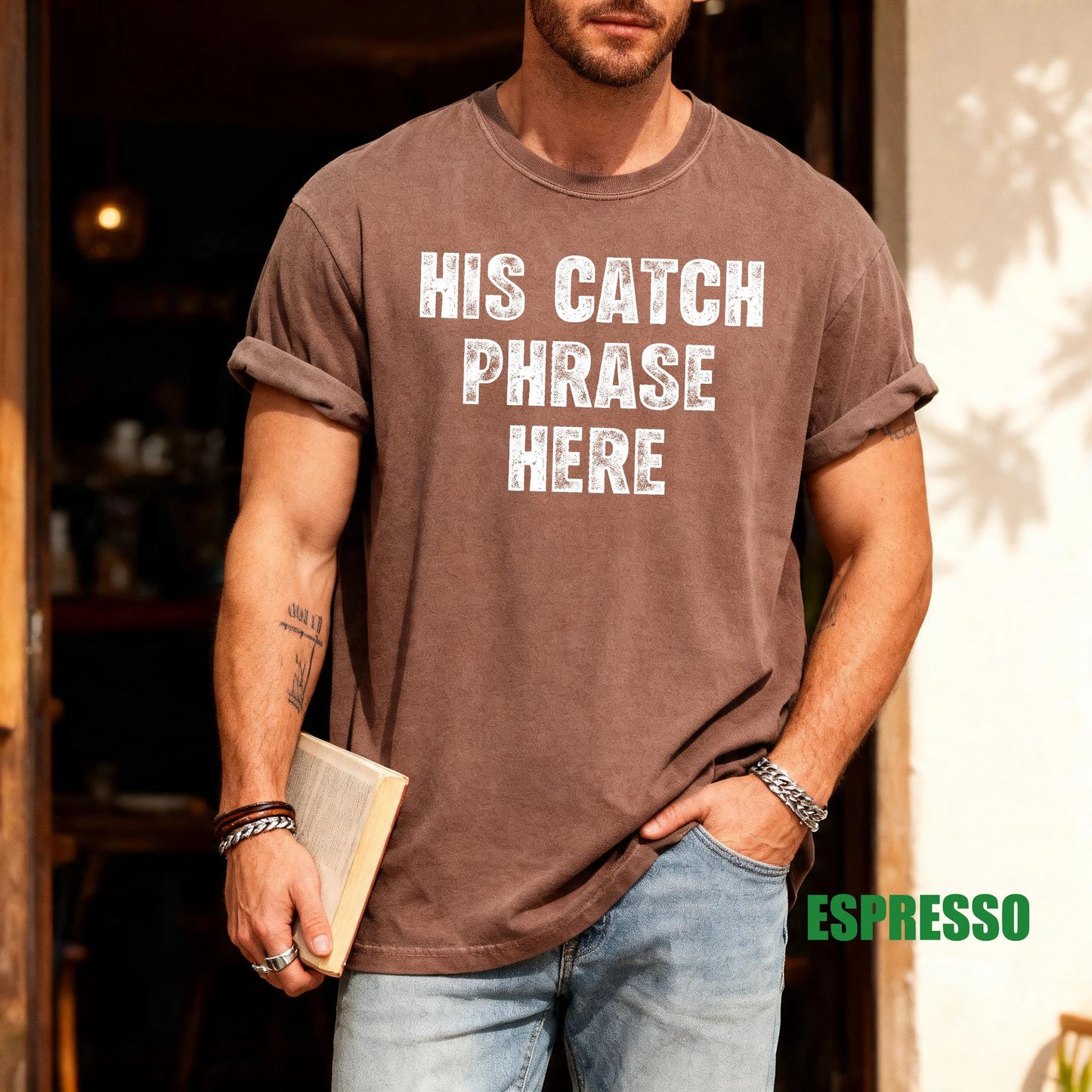 His Catch Phrase Here Shirt, Iconic Father Birthday Tee
