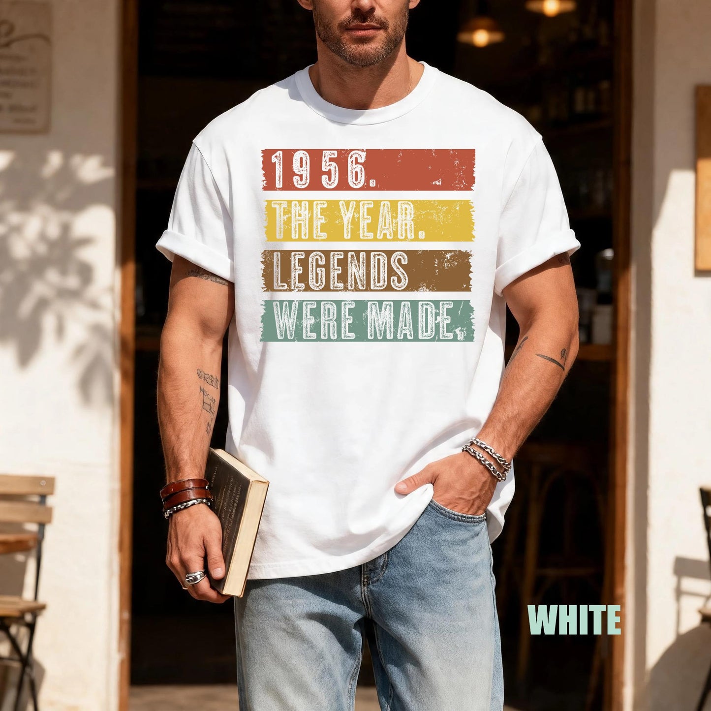 Seventieth Birthday Gift for Dad Grandpa, Vintage 1956 Legends Were Made Tee