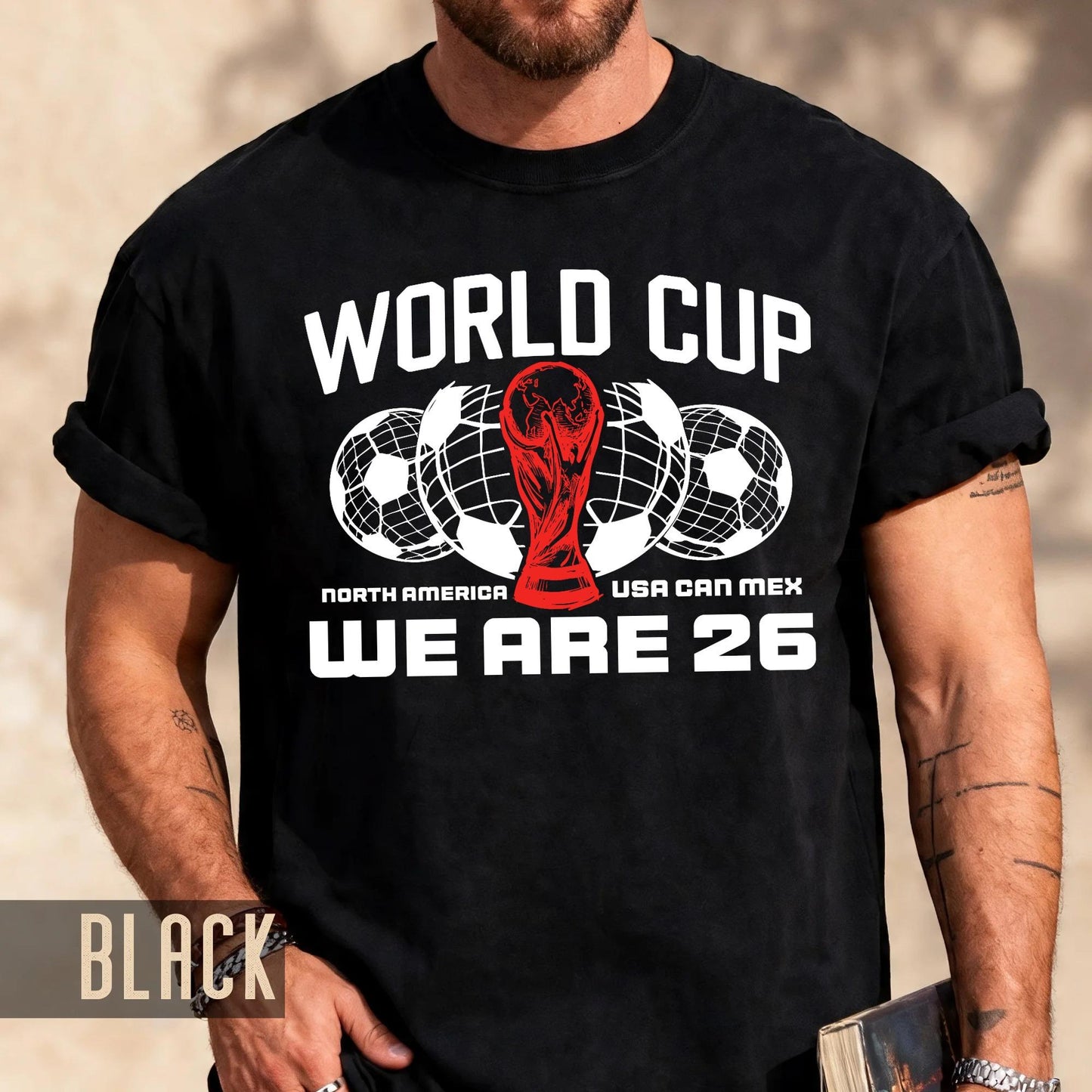World Cup 2026 Soccer Shirt, We Are 26 North America Trophy Tee, USA Canada Mexico Tournament Fan Top