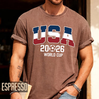 USA World Cup 2026 Soccer Shirt, Red White Blue Football Tee for Him