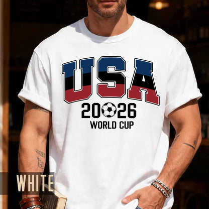 USA World Cup 2026 Soccer Shirt, Red White Blue Football Tee for Him