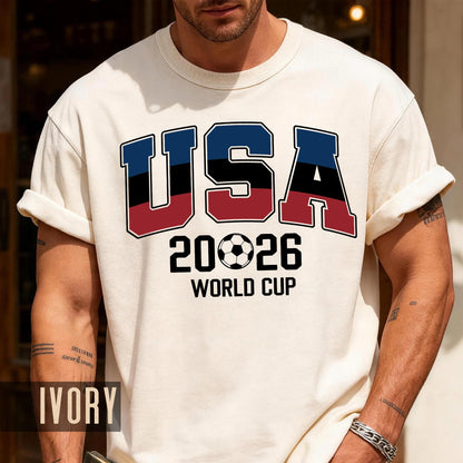 USA World Cup 2026 Soccer Shirt, Red White Blue Football Tee for Him