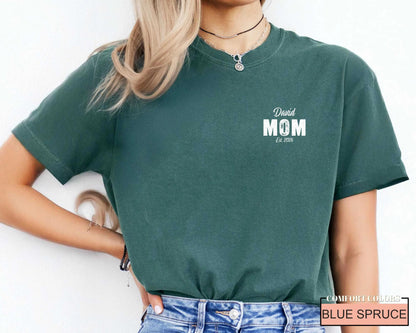 Personalized Mom Est Year Shirt for New Pregnant Mother, Custom Child Name New Mama Tee