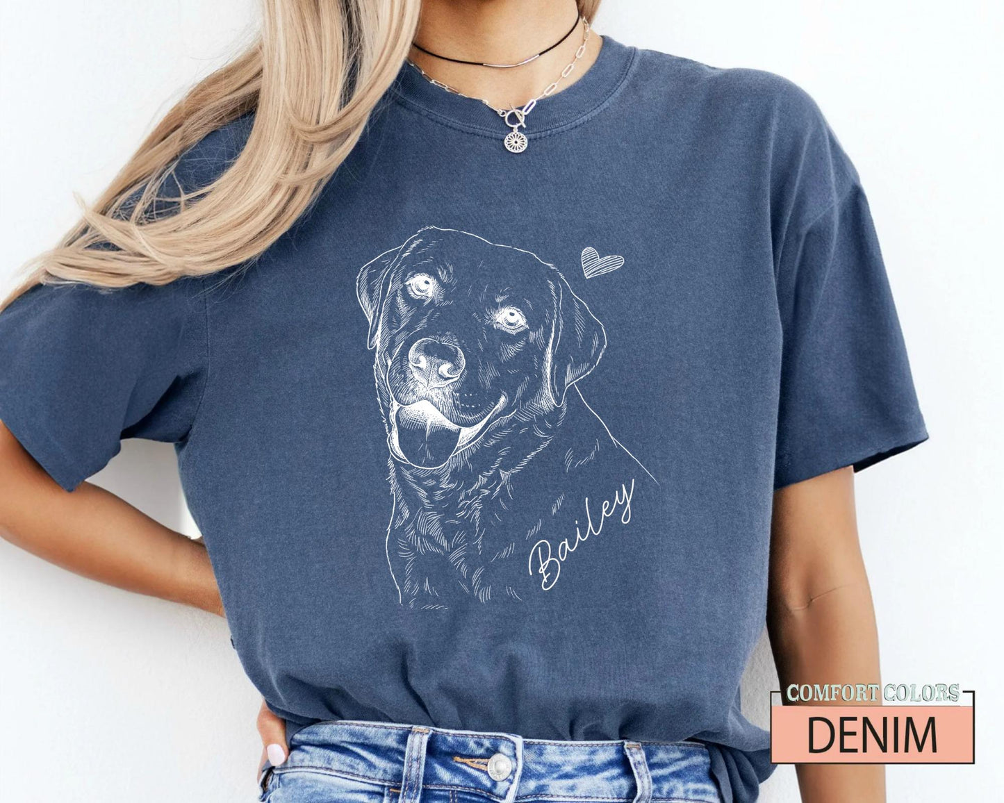 Custom Pet Photo Sketch Shirt, Personalized Dog Portrait Tee