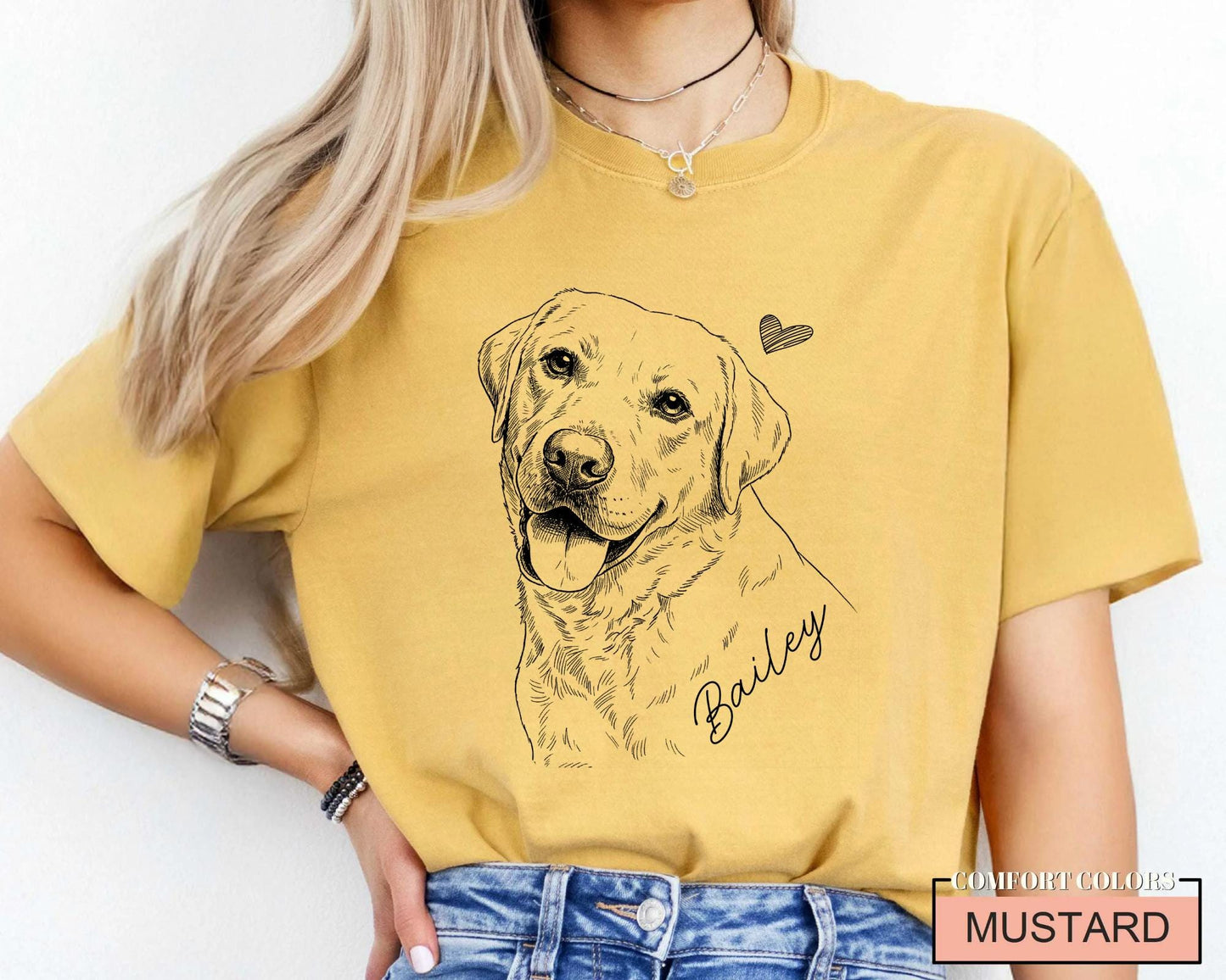 Custom Pet Photo Sketch Shirt, Personalized Dog Portrait Tee
