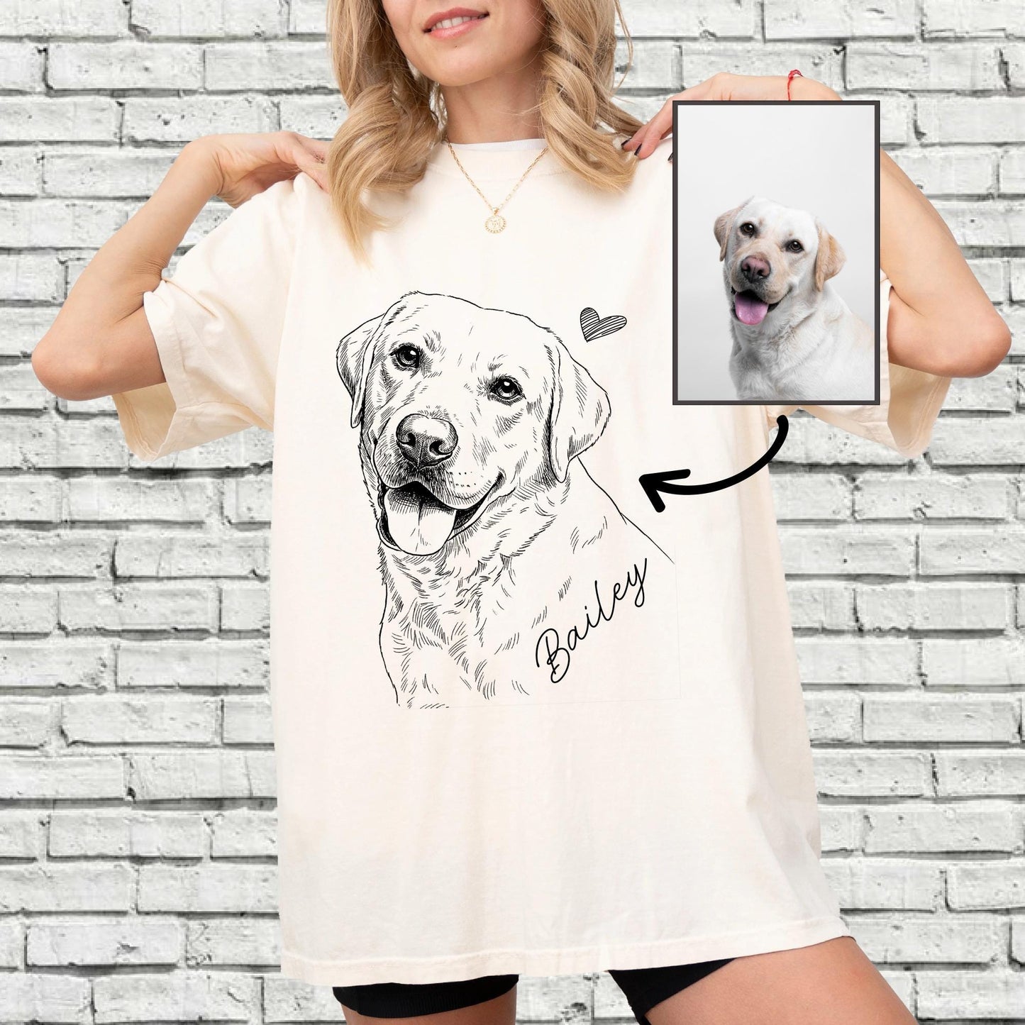 Custom Pet Photo Sketch Shirt, Personalized Dog Portrait Tee