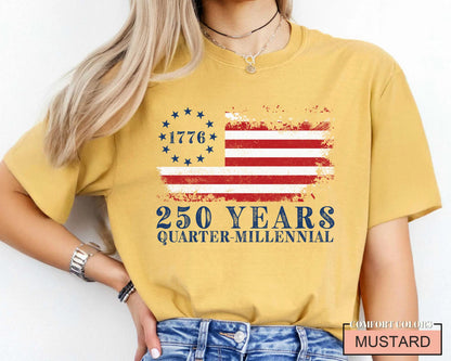 1776 - 2026 Quarter-Millennial Shirt, America 250 Years Independence Day History Tee