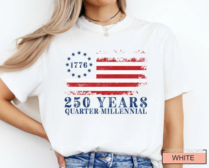 1776 - 2026 Quarter-Millennial Shirt, America 250 Years Independence Day History Tee