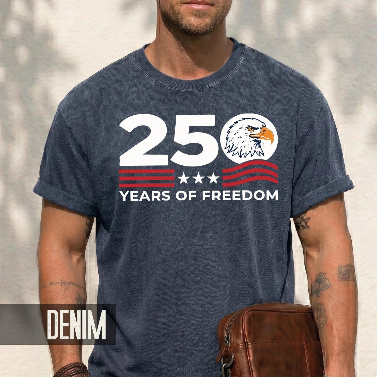 US Patriotic 250 Years of Freedom Shirt, American Bald Eagle Semiquincentennial Tee
