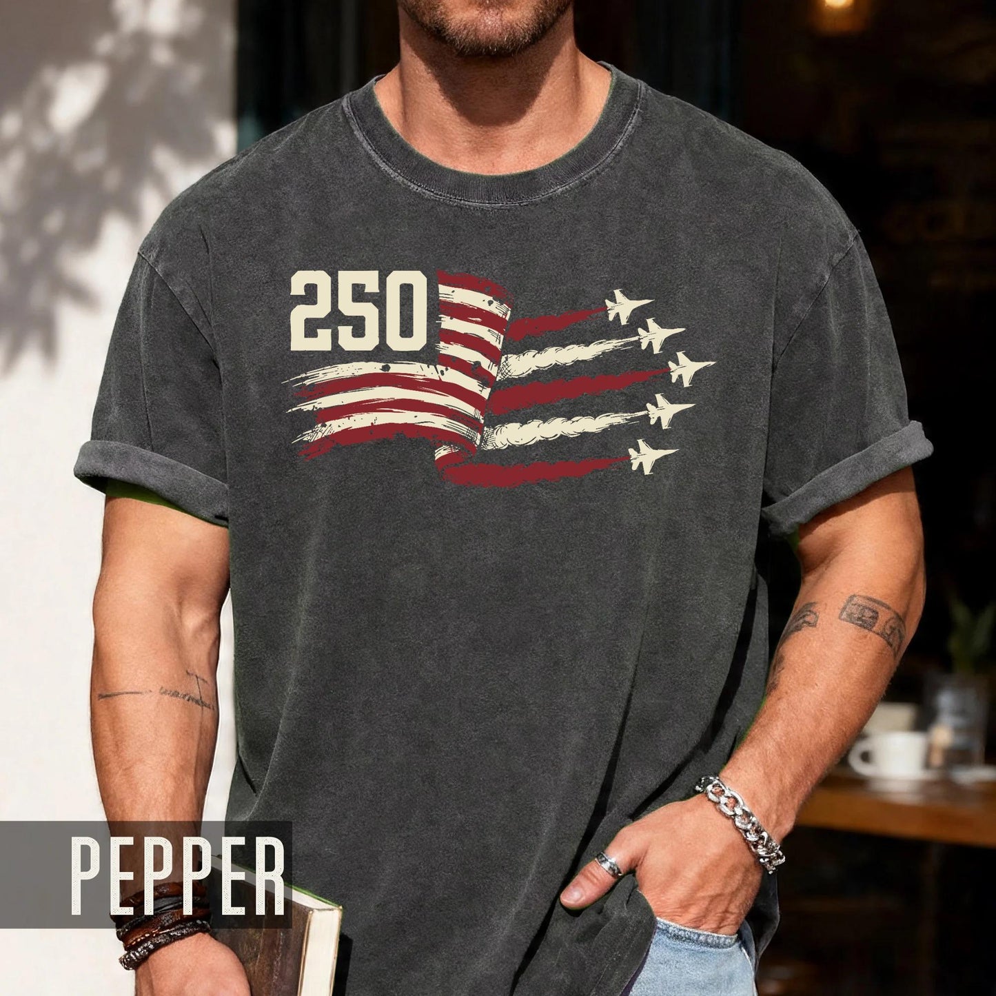 USA 250 Years Fighter Jet Airshow Shirt, American Flag Military Aviation Semiquincentennial Patriotic Tee