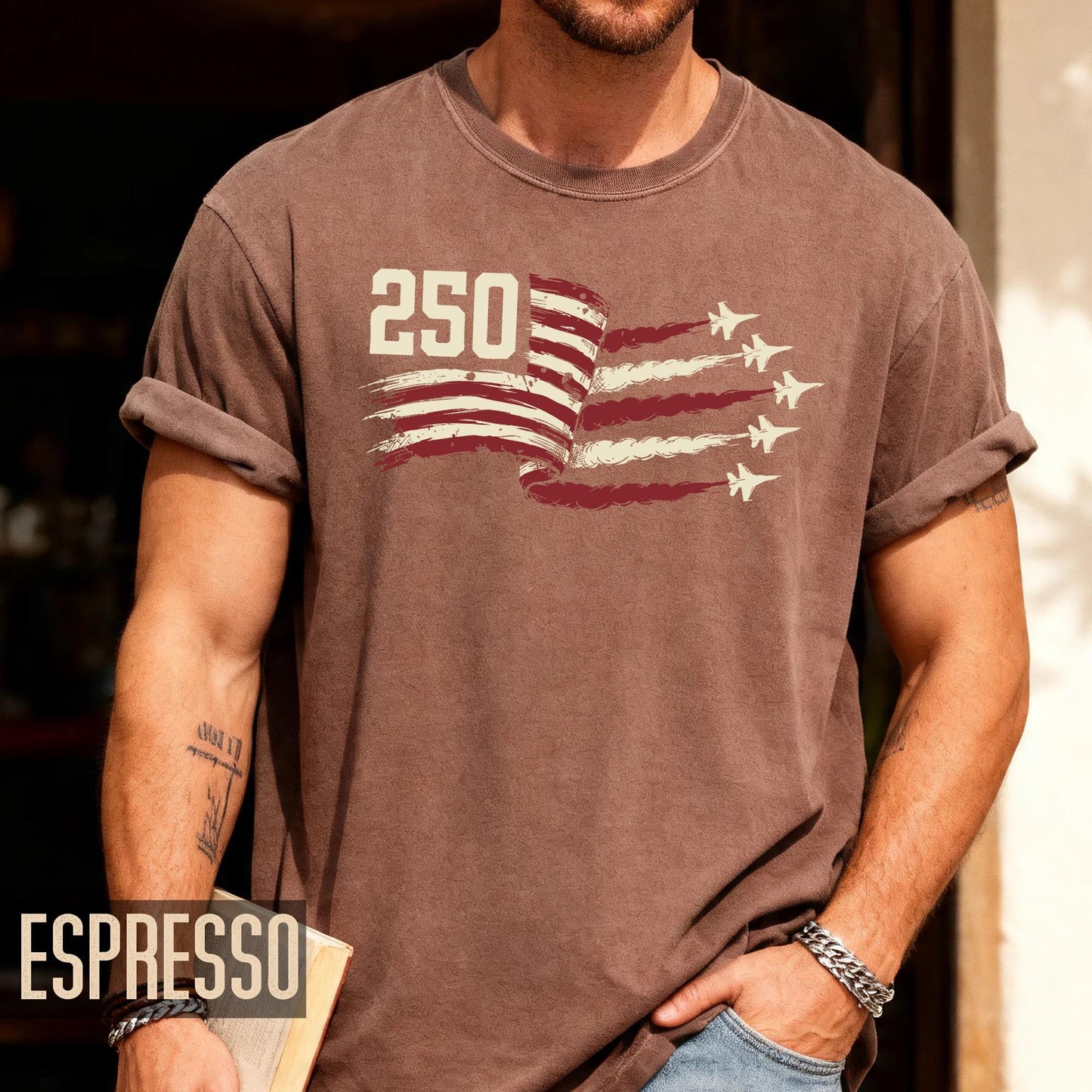 USA 250 Years Fighter Jet Airshow Shirt, American Flag Military Aviation Semiquincentennial Patriotic Tee