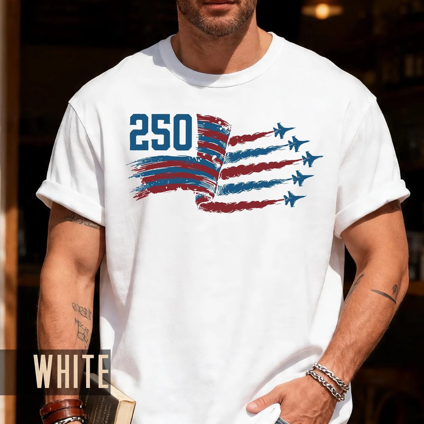 USA 250 Years Fighter Jet Airshow Shirt, American Flag Military Aviation Semiquincentennial Patriotic Tee