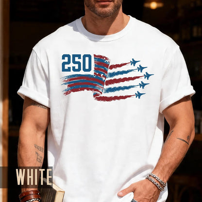USA 250 Years Fighter Jet Airshow Shirt, American Flag Military Aviation Semiquincentennial Patriotic Tee