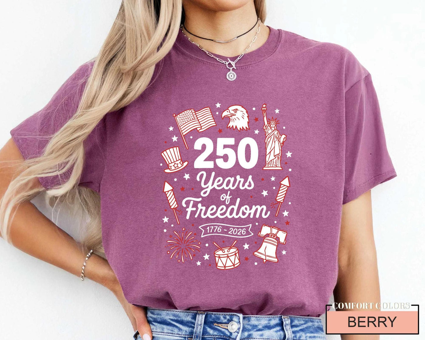 250 Years Freedom Firework 1776-2026 Shirt, Historical Anniversary Tee