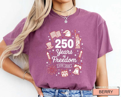 250 Years Freedom Firework 1776-2026 Shirt, Historical Anniversary Tee