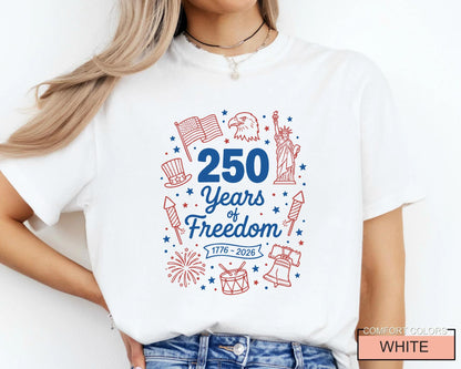 250 Years Freedom Firework 1776-2026 Shirt, Historical Anniversary Tee