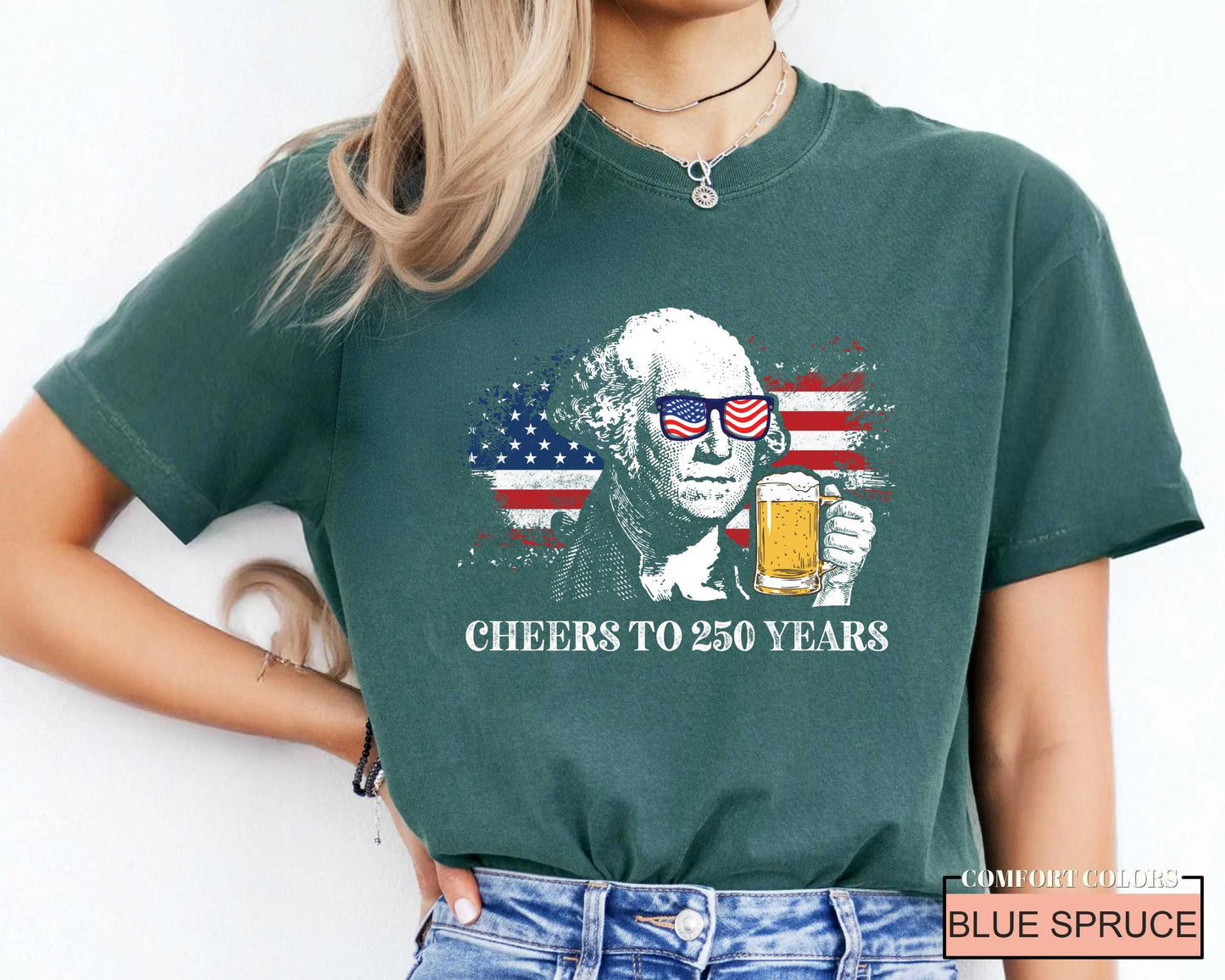 Funny George Washington 250 Years Shirt, Revolutionary War History Buff Cheers to 250 Years Tee