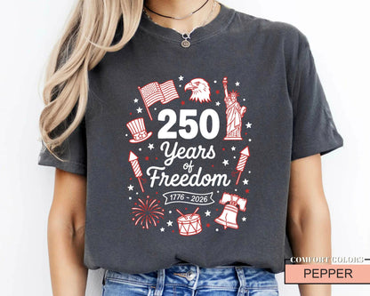 250 Years Freedom Firework 1776-2026 Shirt, Historical Anniversary Tee