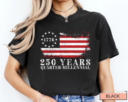 1776 - 2026 Quarter-Millennial Shirt, America 250 Years Independence Day History Tee