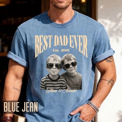 Custom Photo Dad Shirt, Fathers Day Shirt With Kids Pictures, Best Dad Ever Shirt