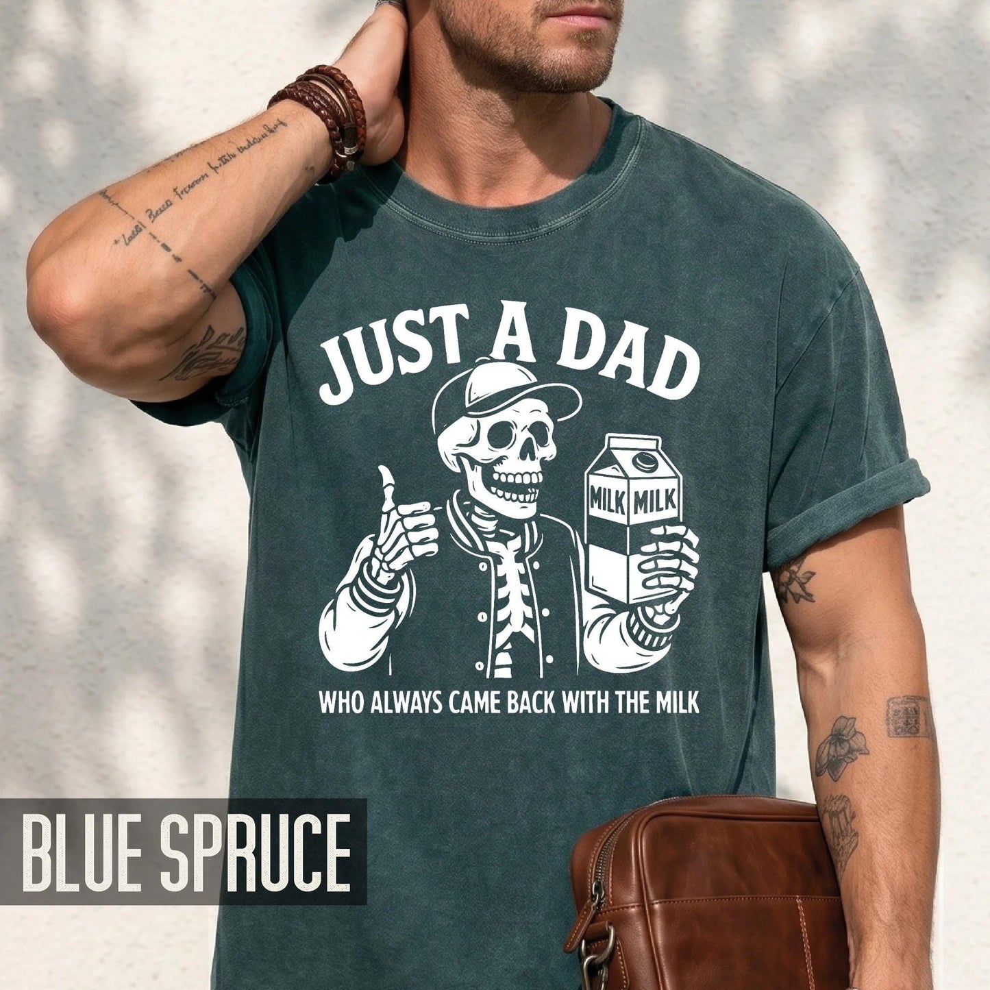 Skeleton Dad Milk Run T-Shirt, Father's Day Bigfoot Lover Gift