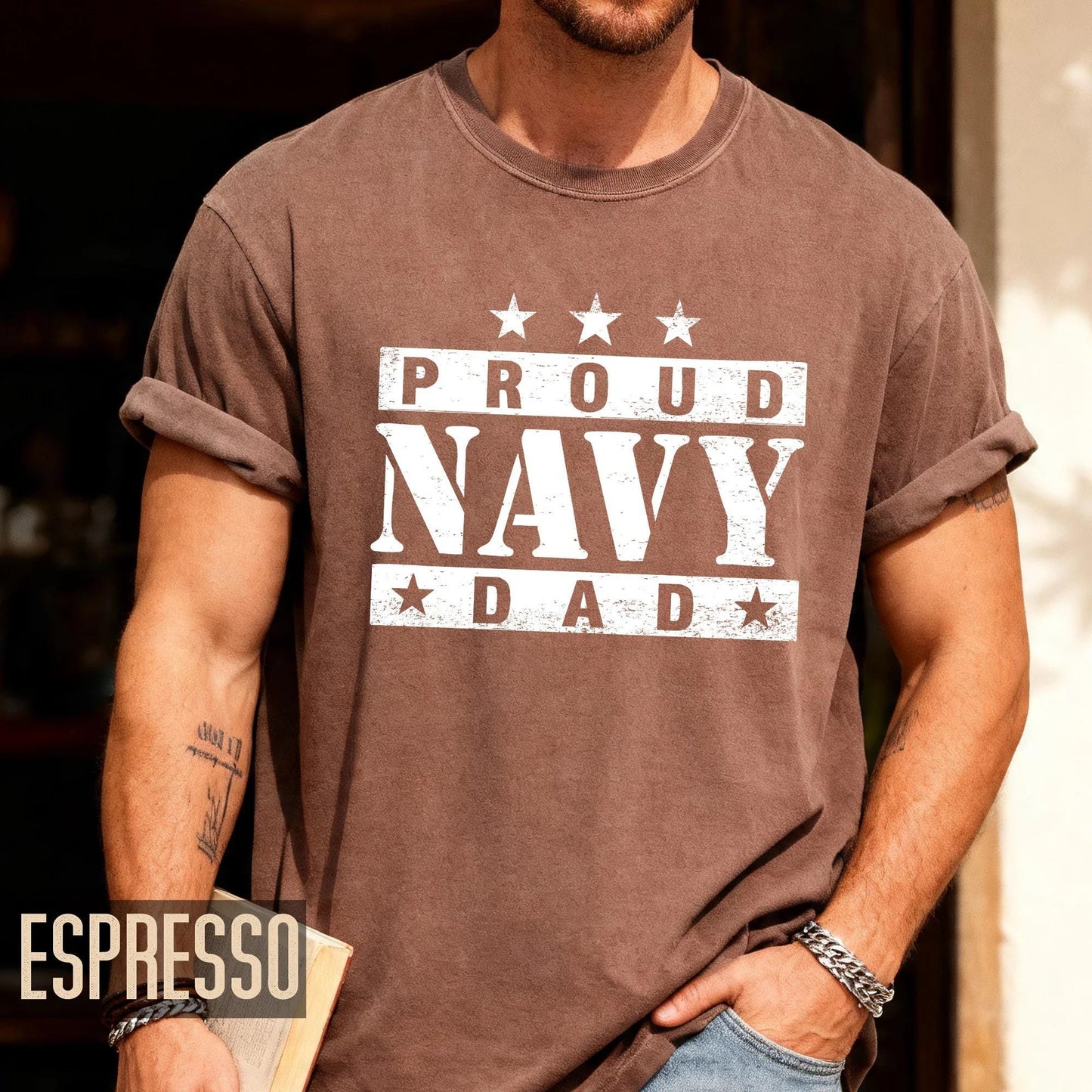 Proud Navy Dad Shirt, Patriotic Military Father Apparel, Navy Graduation Gift