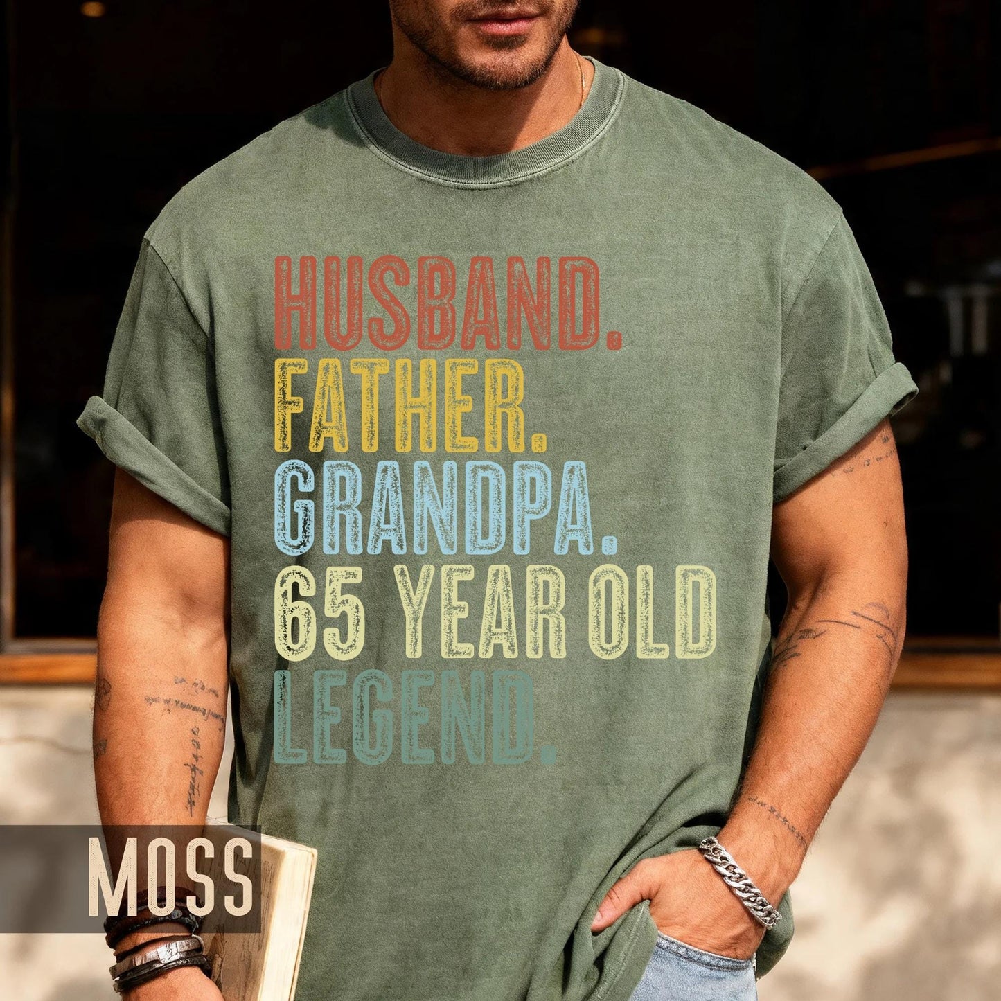 65 Year Old Birthday T-Shirt, Husband Father Grandpa Legend Tee