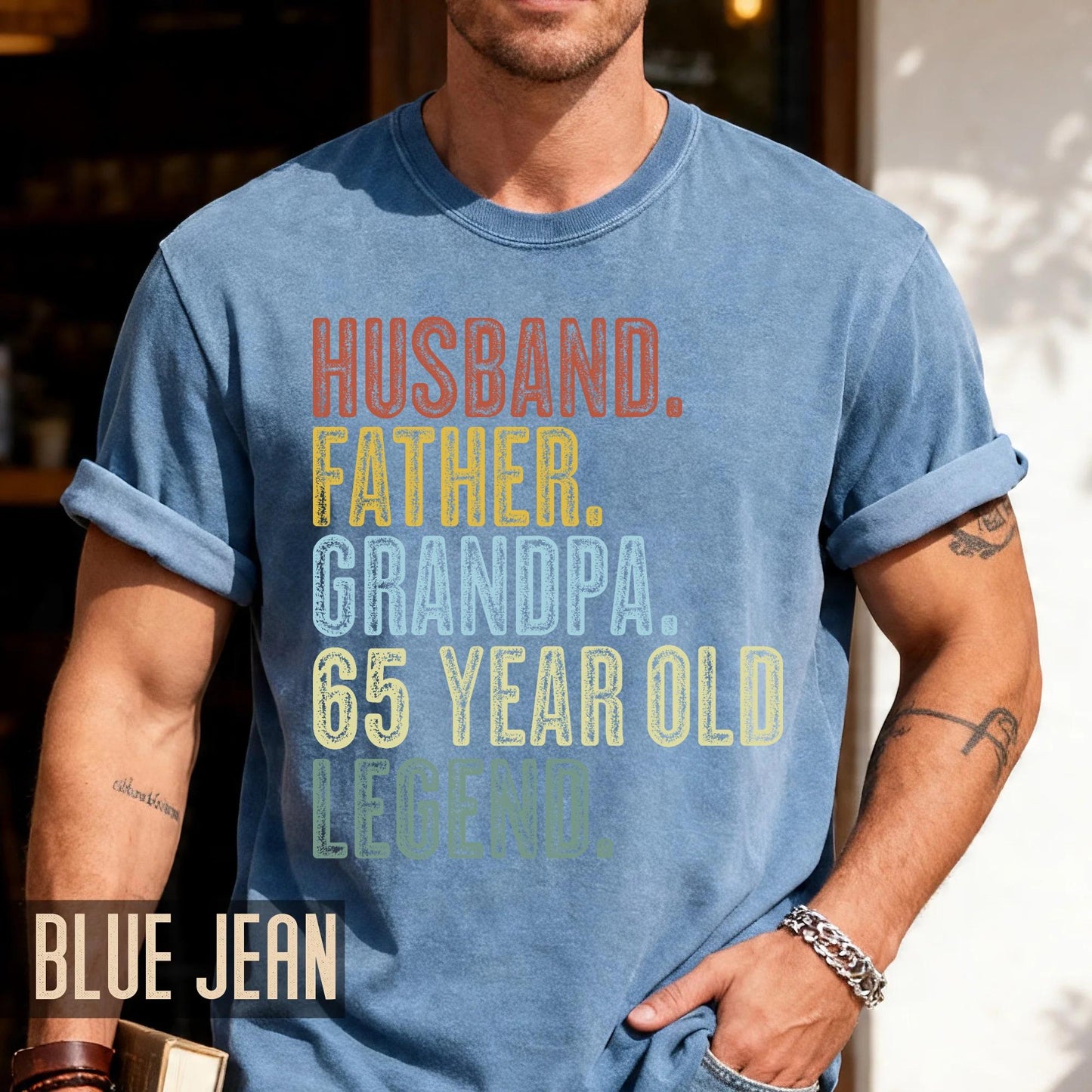 65 Year Old Birthday T-Shirt, Husband Father Grandpa Legend Tee