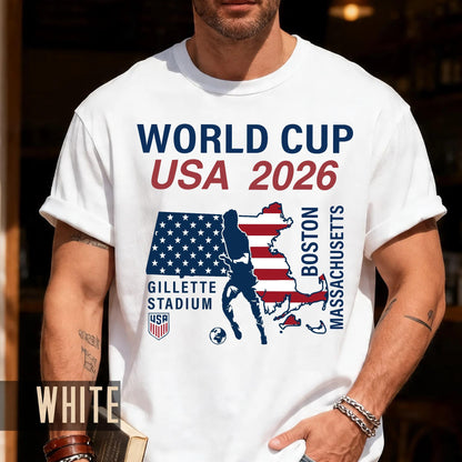 Boston World Cup USA 2026 Soccer Shirt, Gillette Stadium Massachusetts Football Tee, Boston Host City Soccer Fan Top