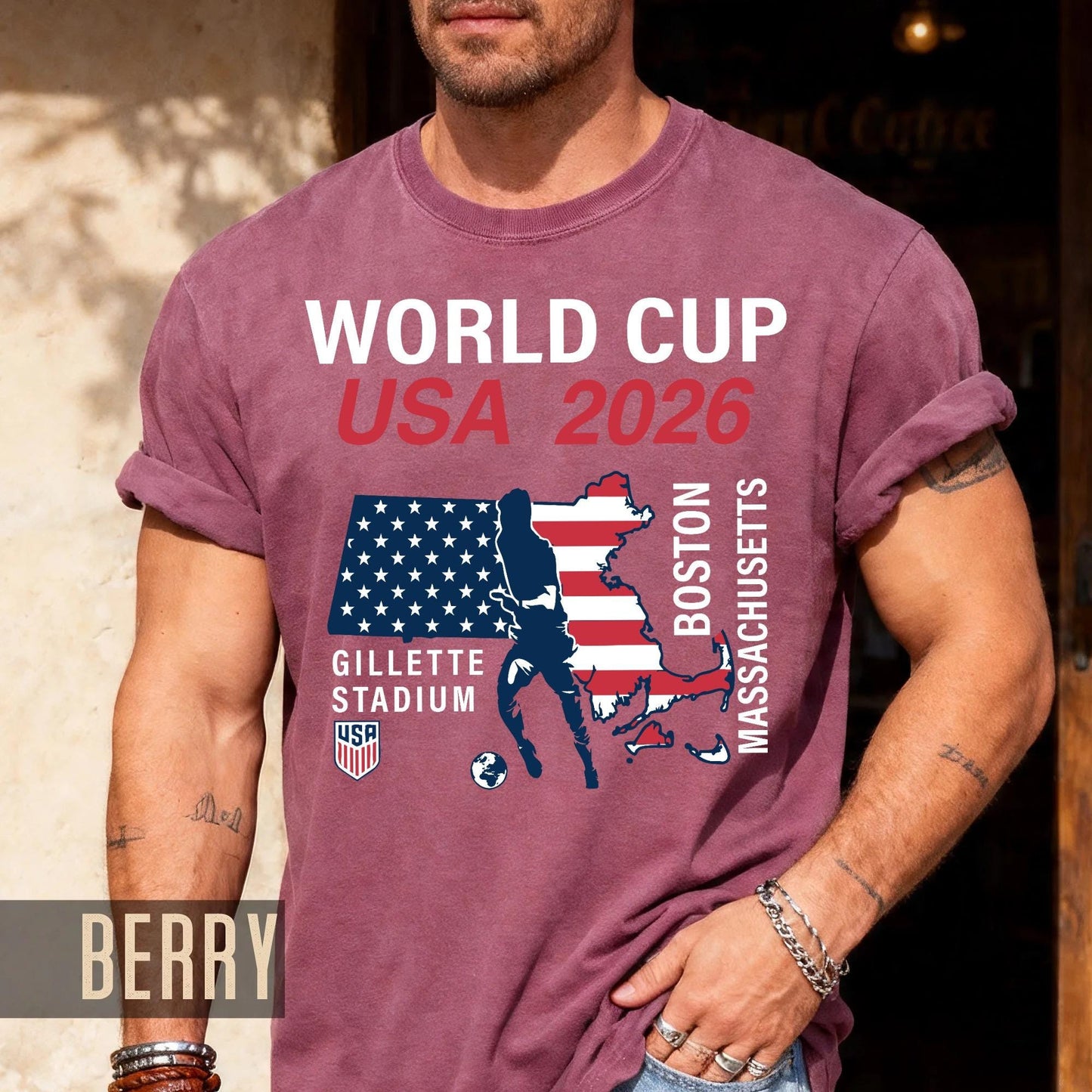 Boston World Cup USA 2026 Soccer Shirt, Gillette Stadium Massachusetts Football Tee, Boston Host City Soccer Fan Top