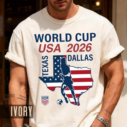 World Cup USA 2026 Dallas Texas Shirt, Host City Souvenir Commemorative Apparel