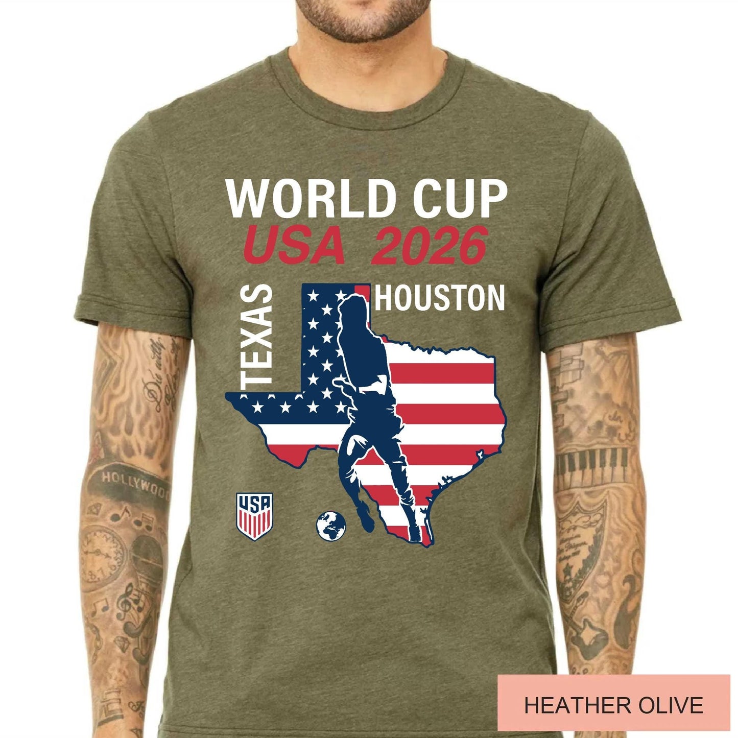 World Cup USA 2026 Houston Texas Map Shirt, Soccer Fan Travel Souvenir Tee