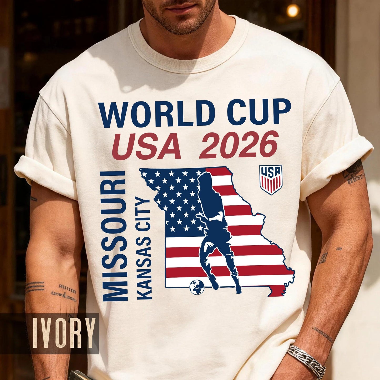 Kansas City Missouri Map World Cup 2026 Souvenir Shirt, USA Host City Soccer Fan Travel Tee