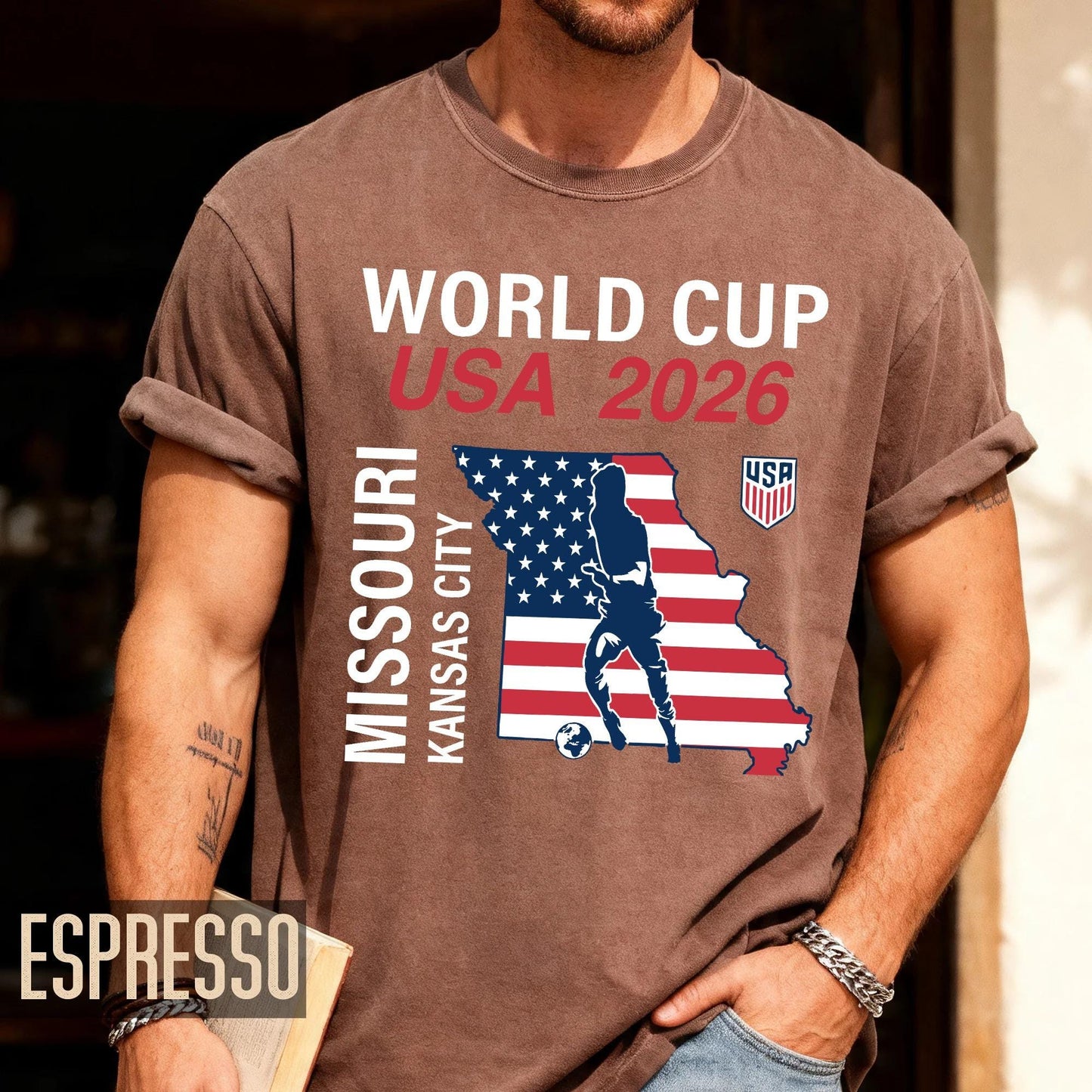 Kansas City Missouri Map World Cup 2026 Souvenir Shirt, USA Host City Soccer Fan Travel Tee