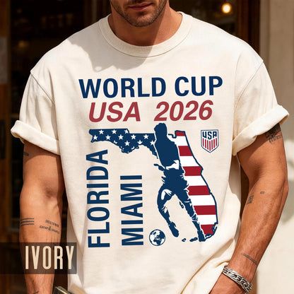 Miami Florida Map World Cup USA 2026 Souvenir Shirt, Local Fan Collector Tee