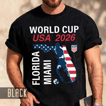 Miami Florida Map World Cup USA 2026 Souvenir Shirt, Local Fan Collector Tee