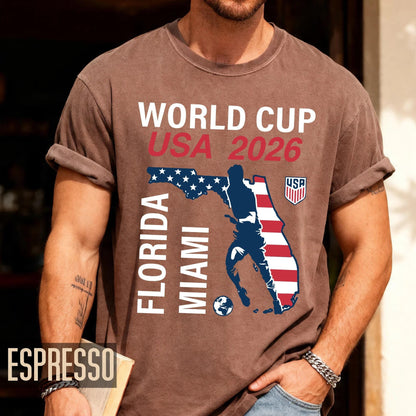 Miami Florida Map World Cup USA 2026 Souvenir Shirt, Local Fan Collector Tee