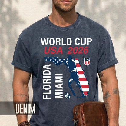 Miami Florida Map World Cup USA 2026 Souvenir Shirt, Local Fan Collector Tee