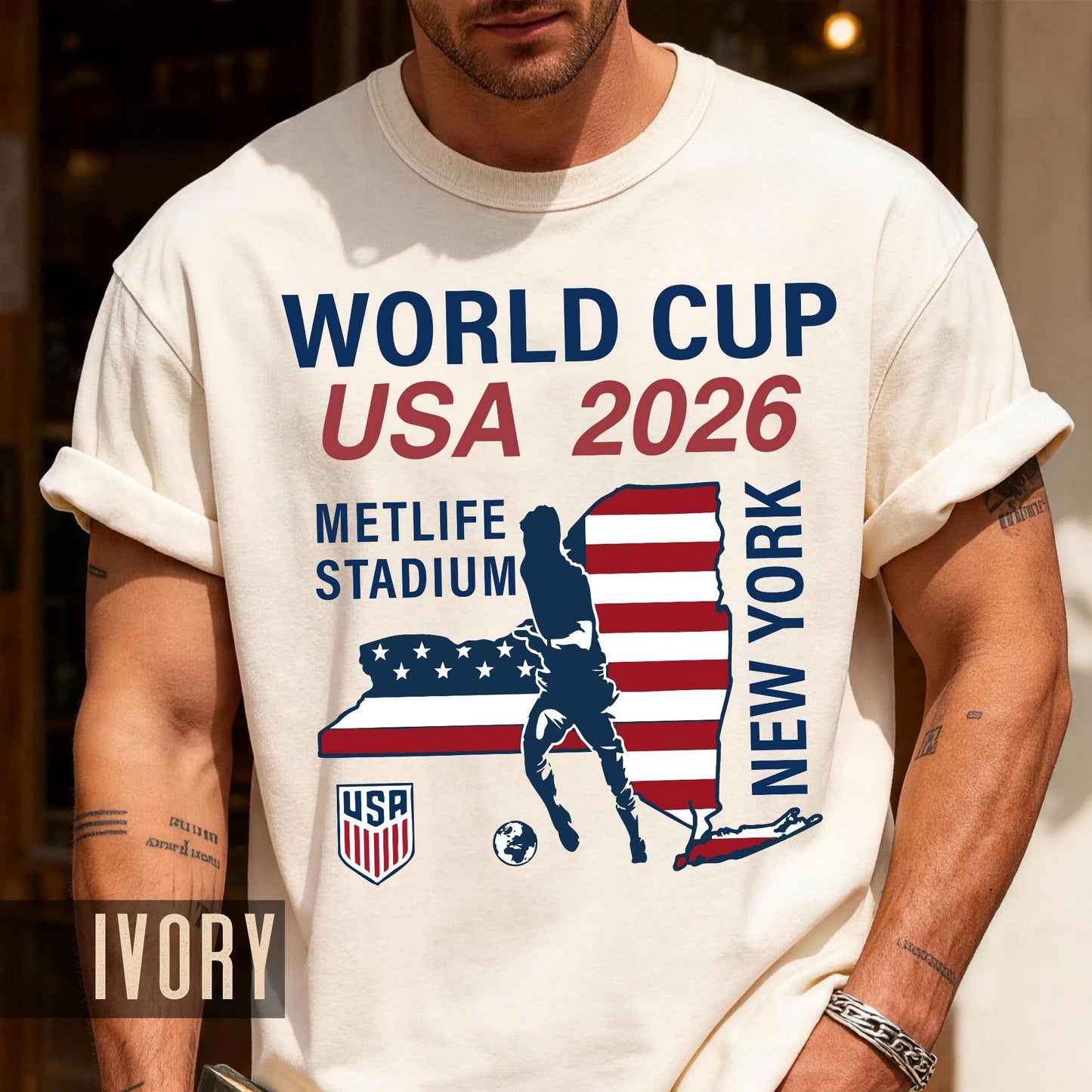New York MetLife Stadium Map World Cup USA 2026 Shirt, Soccer Fan Souvenir Tee