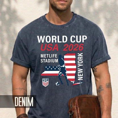 New York MetLife Stadium Map World Cup USA 2026 Shirt, Soccer Fan Souvenir Tee