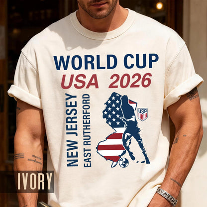 New Jersey East Rutherford Map World Cup USA 2026 Shirt, Soccer Fan Apparel Tee