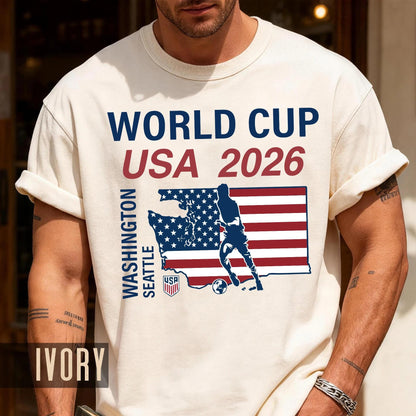 Seattle Washington Map World Cup USA 2026 Shirt, Soccer Fan Gear Host City Souvenir