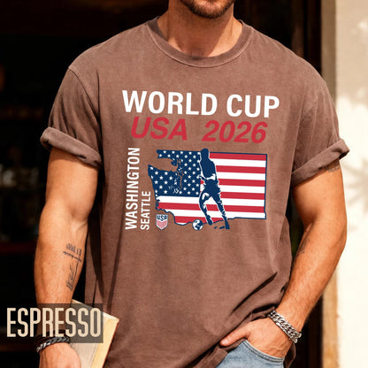 Seattle Washington Map World Cup USA 2026 Shirt, Soccer Fan Gear Host City Souvenir
