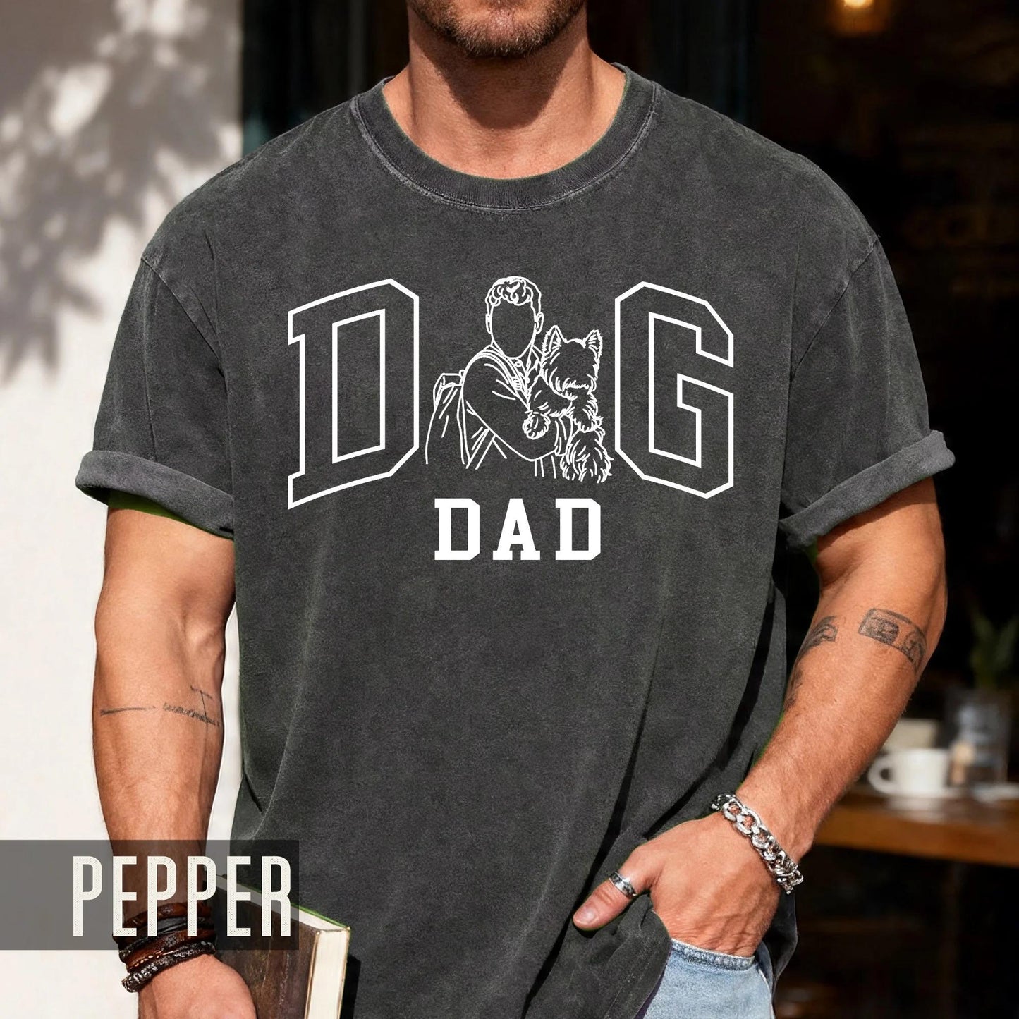 Custom Dog Dad Photo Shirt: Personalized Portrait Gift