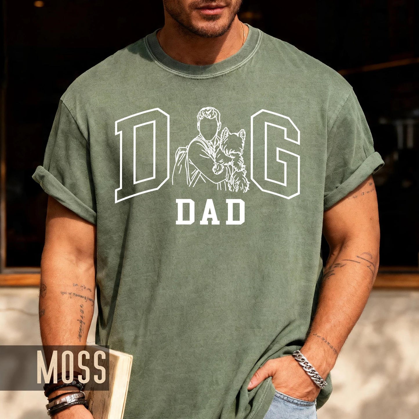 Custom Dog Dad Photo Shirt: Personalized Portrait Gift