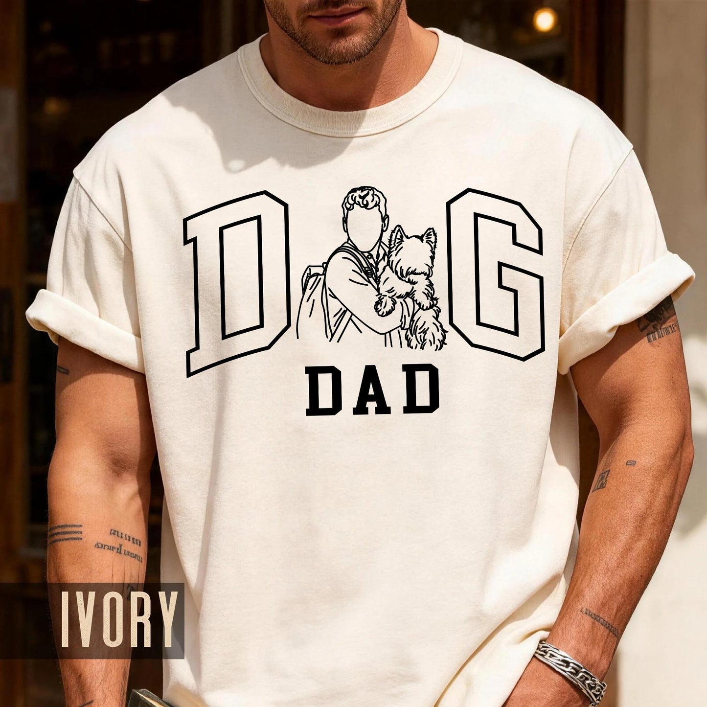 Custom Dog Dad Photo Shirt: Personalized Portrait Gift