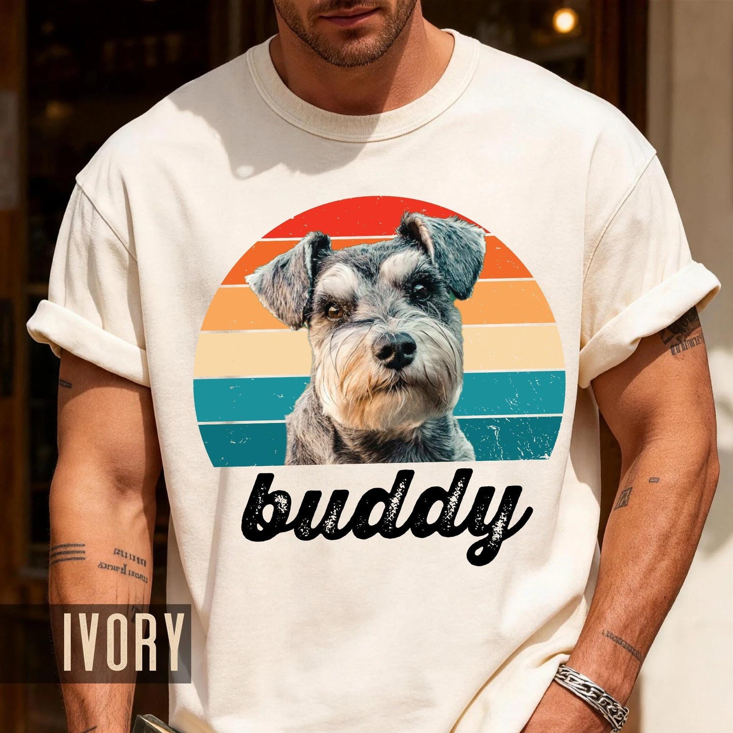 Custom Dog Photo Comfort Colors Shirt: Personalized Pet Dad Gift